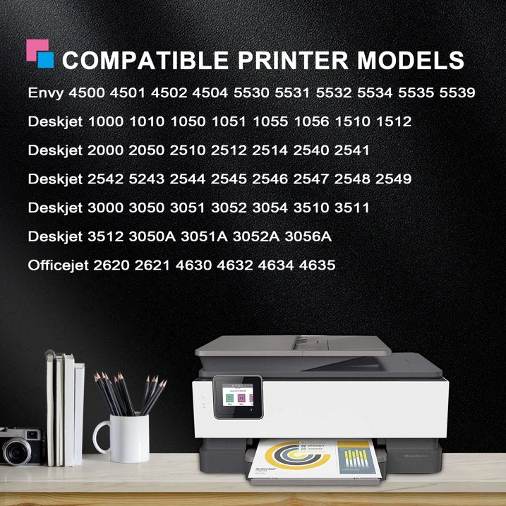 61XL Ink Cartridges Compatible for HP 61 Ink Cartridge for Printer ink 61 Comb Pack for Envy 4500 5530 4502 Deskjet 1000 2540 Officejet 4635 4630 Printer (Black,Tri-color)