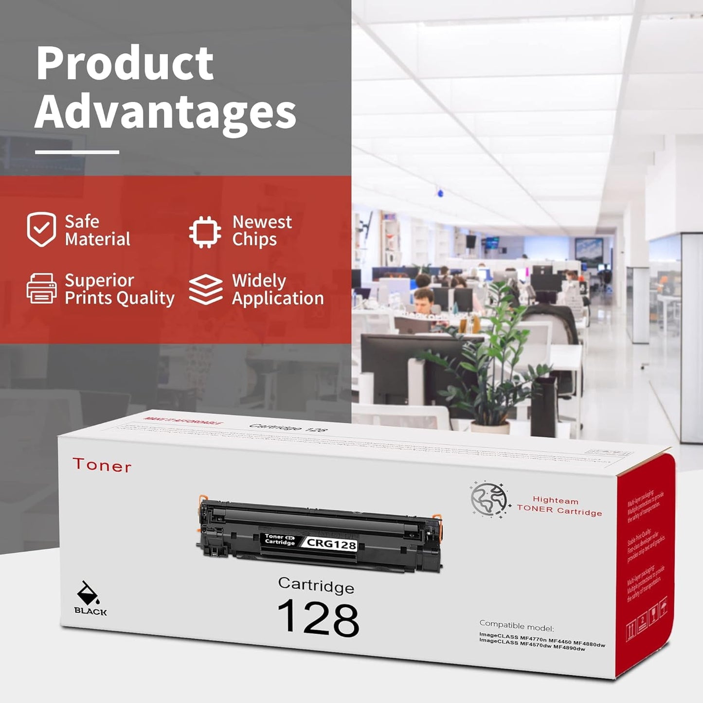 Cartridge 128 CRG128 Toner Cartridge 128 Toner Black Replacement for Canon CRG-128 ImageCLASS MF4770n MF4450 MF4880dw MF4570dw MF4890dw Printer Toner 2-Pack 3500B001