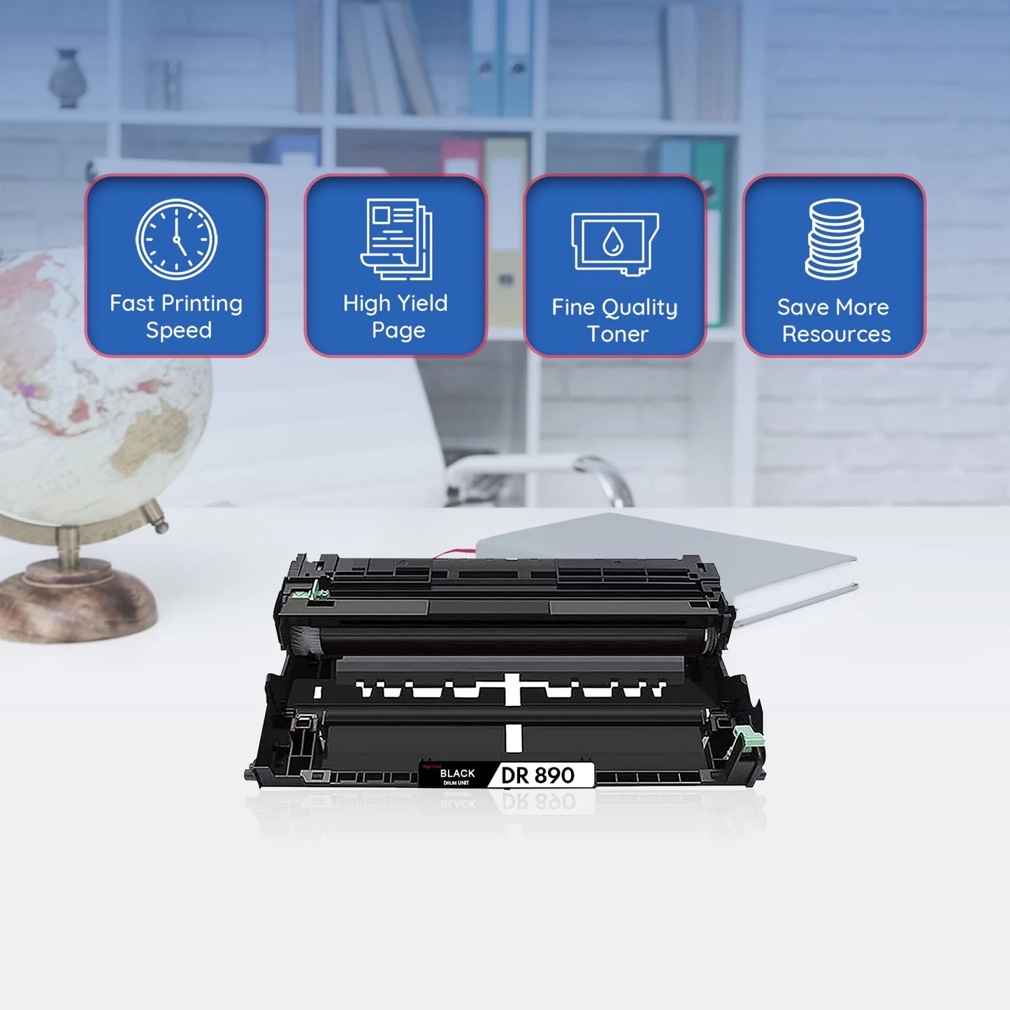 DR890 Drum Unit Compatible with Brother DR 890 for DCP-L5500DN DCP-L5600DN Printers (2-Pack Black Drum Unit)