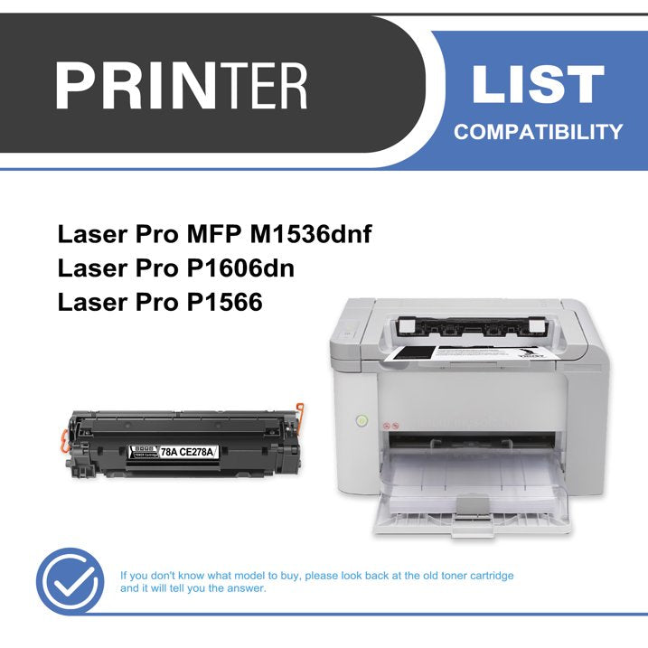 78A CE278A Toner Cartridge Black 2-Pack Compatible for HP 78A CE278A Toner Cartridges for Laser Pro P1566, P1606, MFP M1536 Series Printer