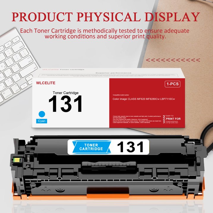 Cyan 131 Toner Cartridge Replacement for Canon 131 Toner Cartridge for MF8280Cw MF624Cw Printer