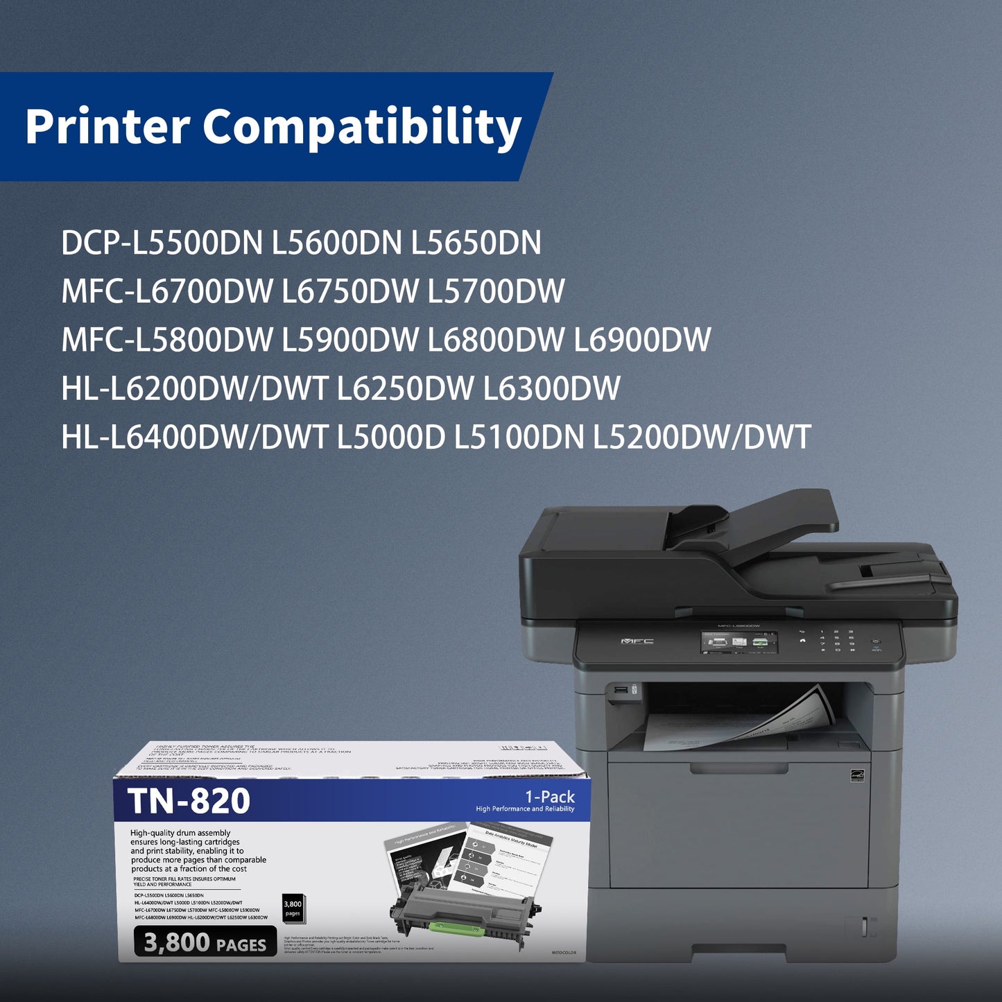TN820 TN850 Toner Cartridge Compatible for Brother TN820 Toner Cartridge DCP L5600DN L5650DN Printer