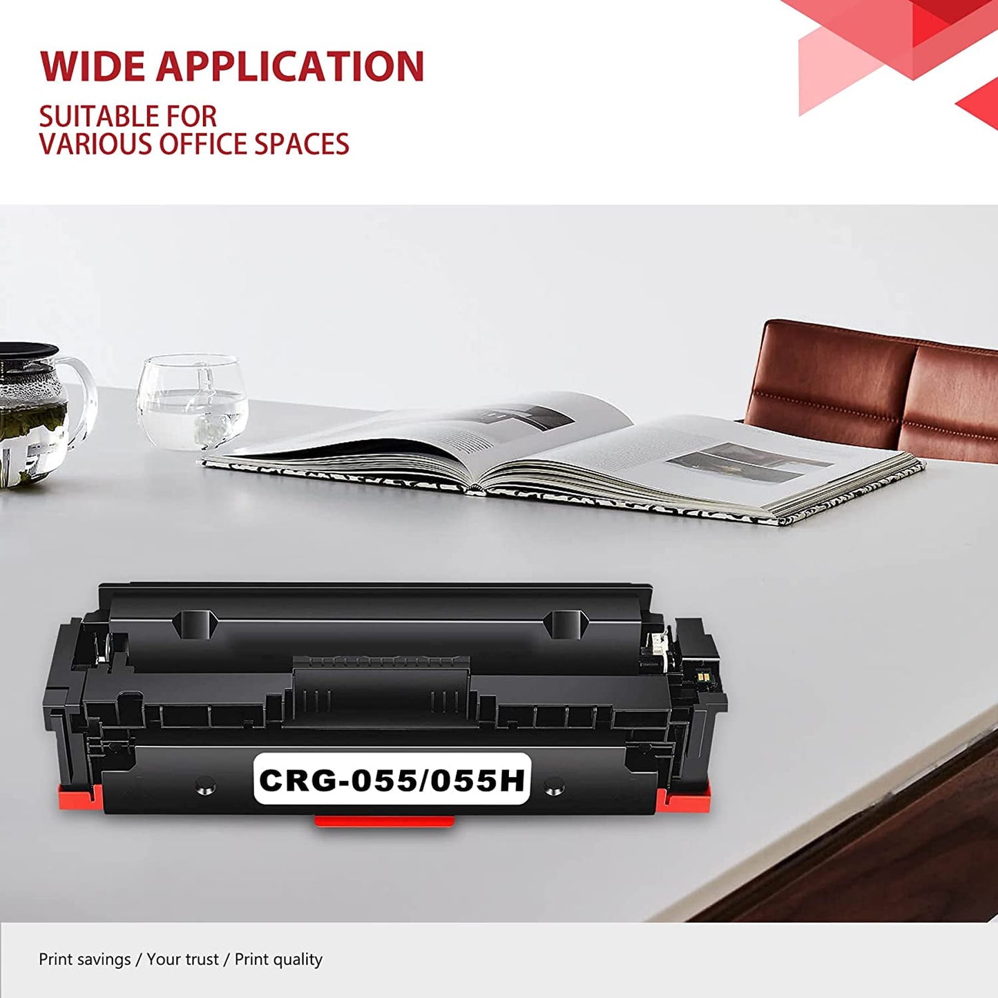 Cartridge 055 Toner Cartridge Set CRG055 055H Replacement for Canon 055 High Yield i-SENSYS LBP660 Series MF740 Series ImageClass LBP664Cdw LBP664Cx Printer, 4-Color