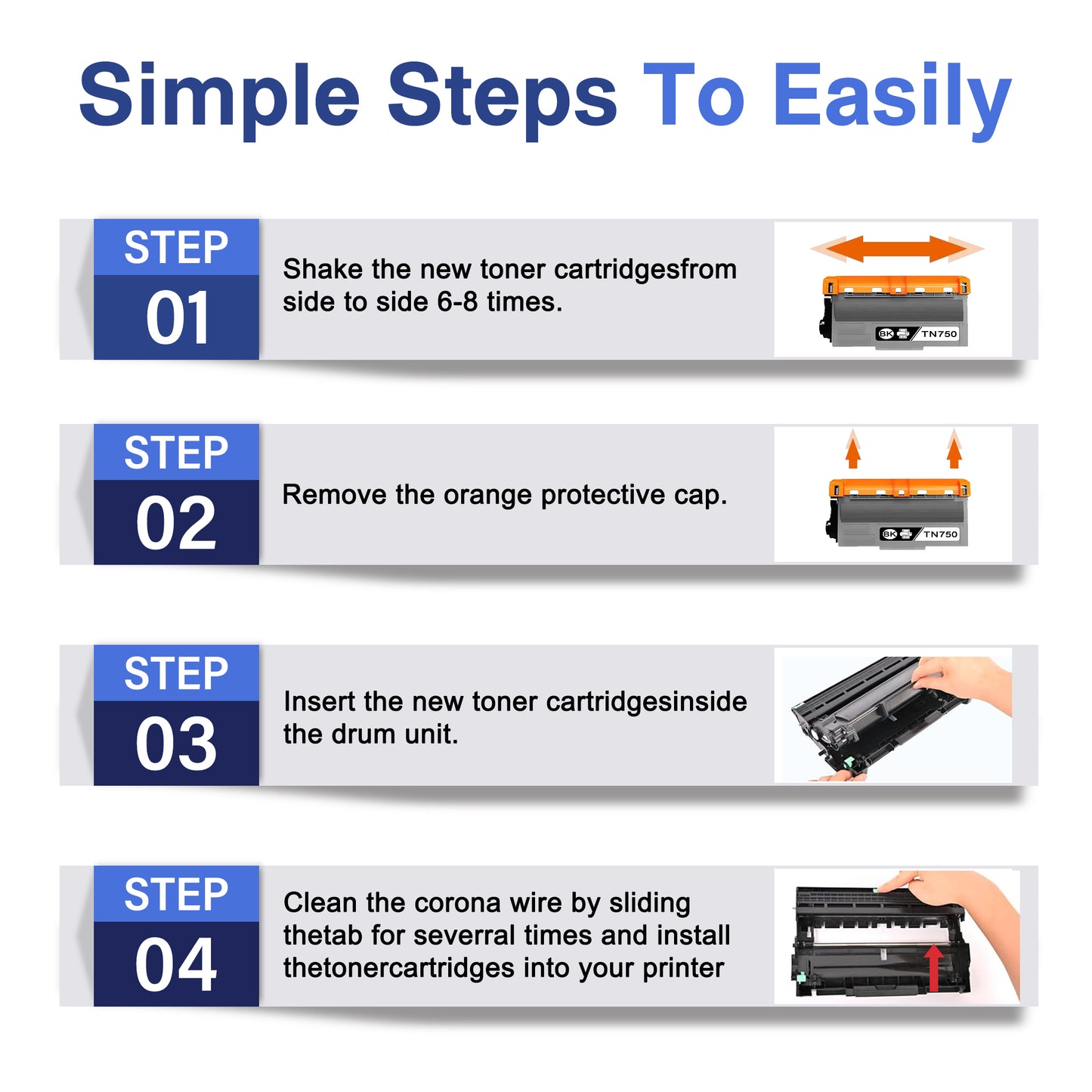 TN750 Toner Cartridges ZXTZX Compatibles for Brother TN750 Toner HL-5450DN MFC-8950DW Series Printers 1 Pack