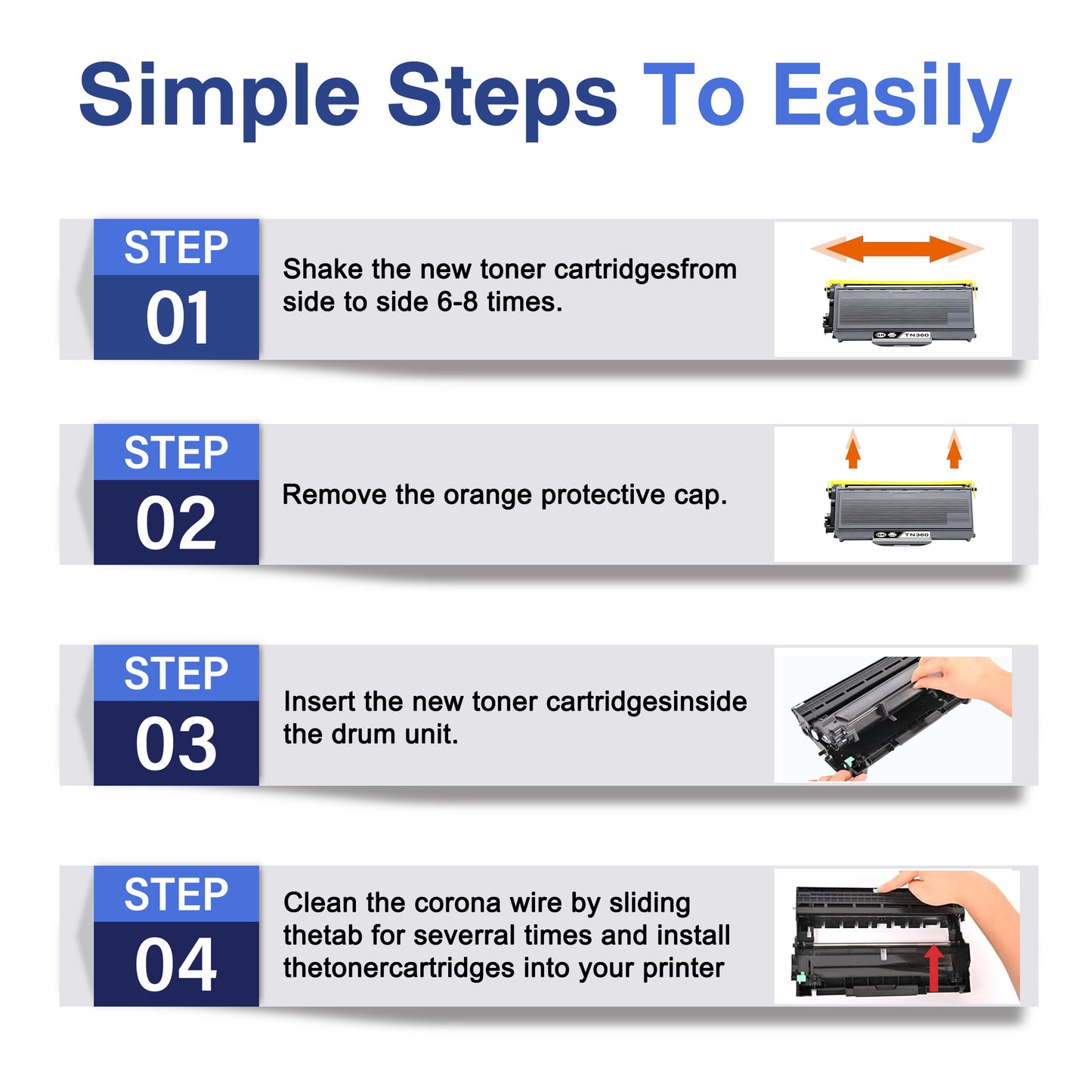 TN360 Toner Cartridge ZXTZX Compatibles for Brother TN360 Compatibles for MFC-7840W HL-2170W Series Printers 3 Pack Black