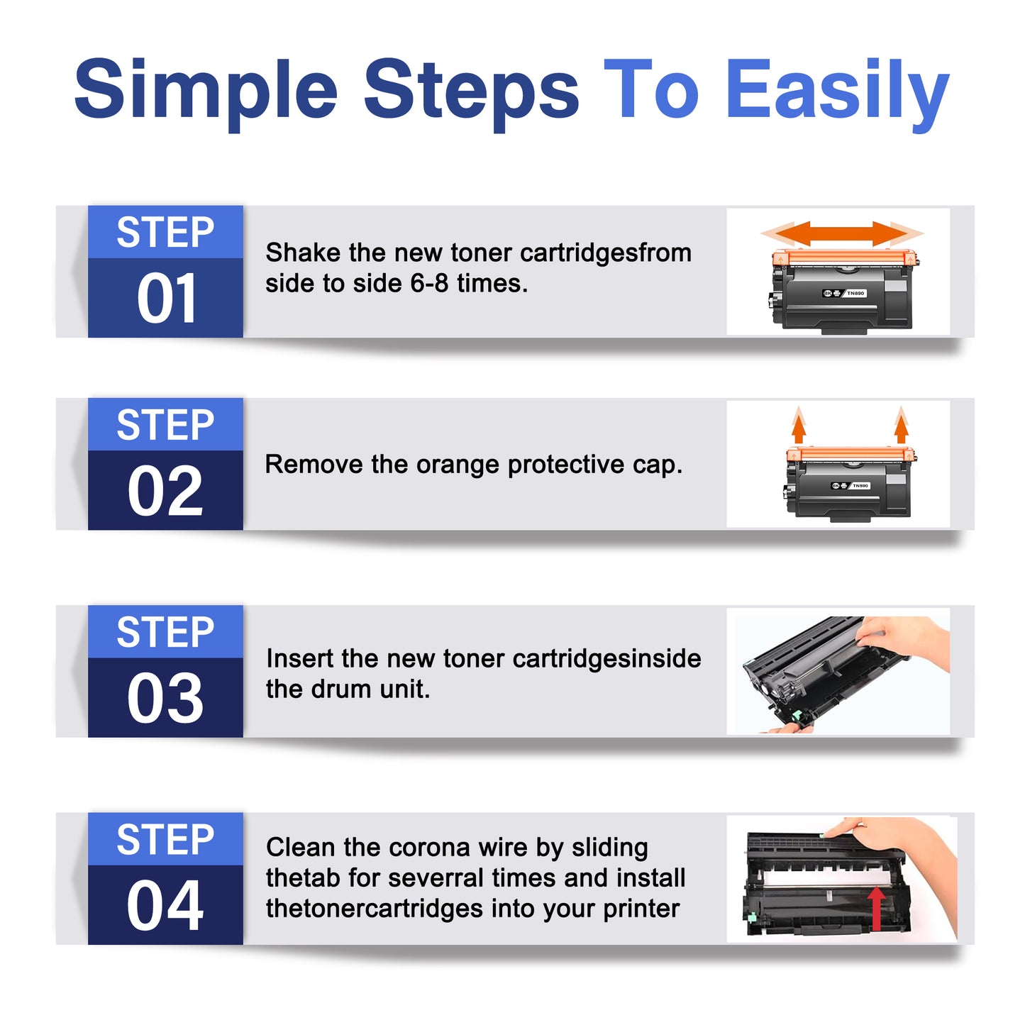 TN890 Toner Cartridge ZXTZX Compatibles for Brother TN-890 Compatibles for HL-L6250DW MFC-L6900DW Series Printers 2 Pack Black