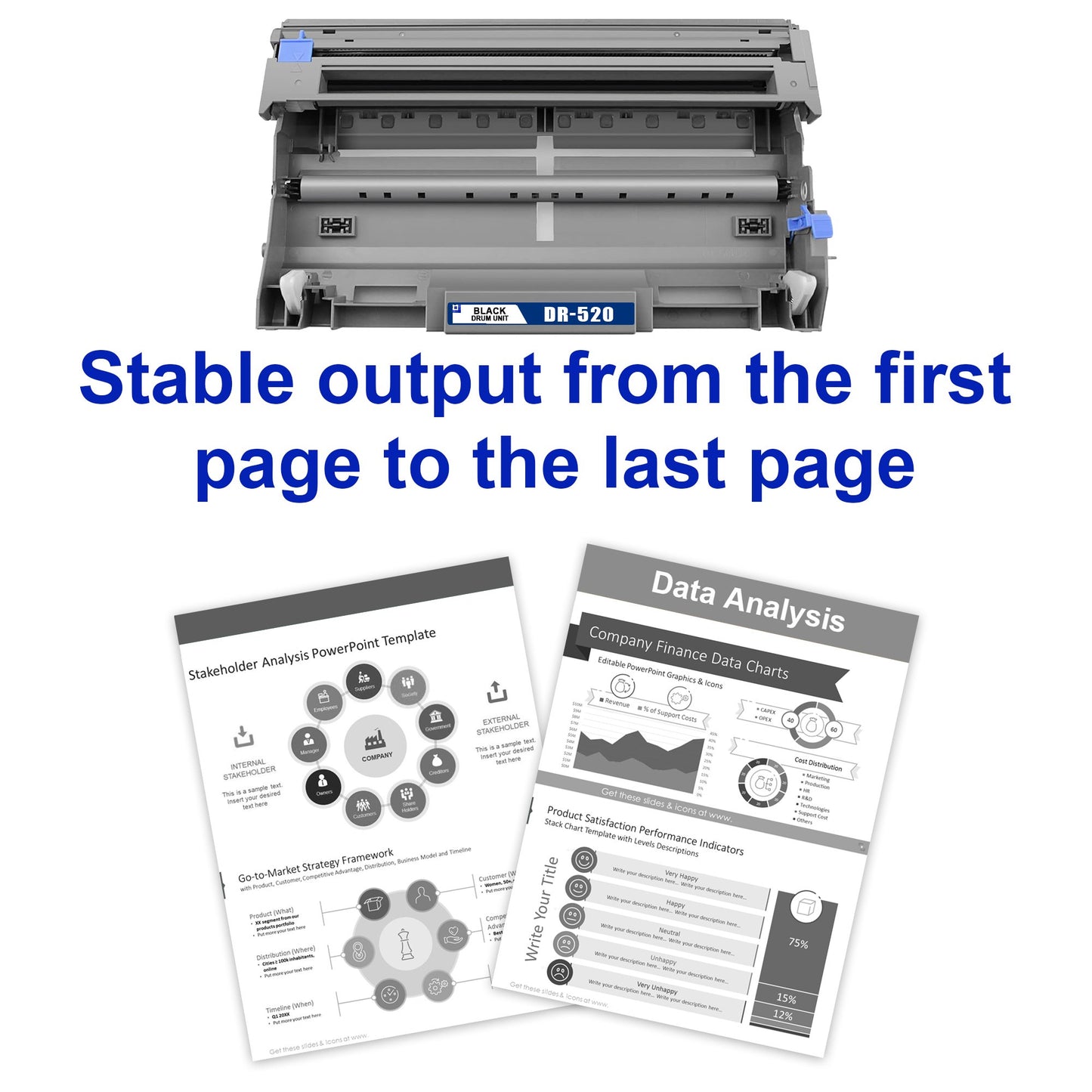DR520 Black Drum Unit Compatible for Brother DR 520 DR-520 (1 Pack Drum) for HL-5370DW HL-5380DN Printers