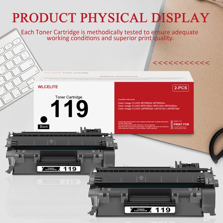 119 Toner Cartridge Compatible for Canon 119 Toner Cartridges For MF6180dw MF414dw Printer