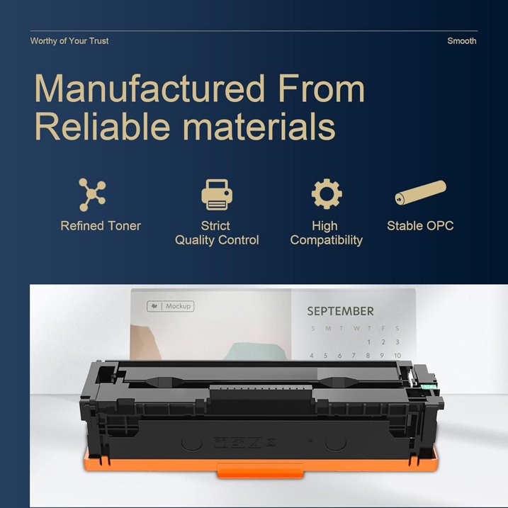 206X Toner Cartridges 4 Pack High Yield (with Chip) Toner Cartridge: Compatible for HP 206X 206A W2110X with Color Pro MFP M283fdw M283cdw M255dw M282nw Printer 206X Set Toner