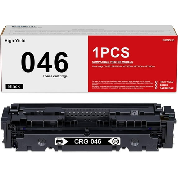 046 Toner Cartridge (1-Pack, Black) 046 Toner Replacement for Canon 046 Toner Color Image Class LBP654Cdw MF735Cdw MF731Cdw MF733Cdw Printer