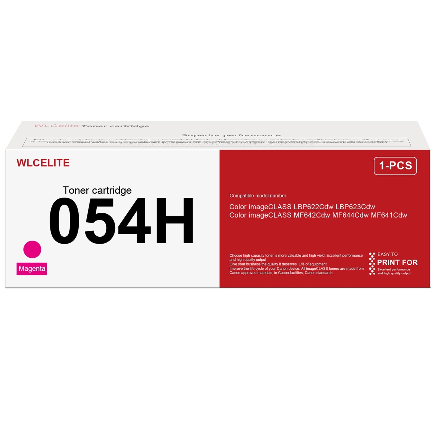 054H CRG 054H Toner Replacement for Canon 054H Toner Cartridge for LBP623Cdw MF644cdw MF641Cdw Printer (Magenta)