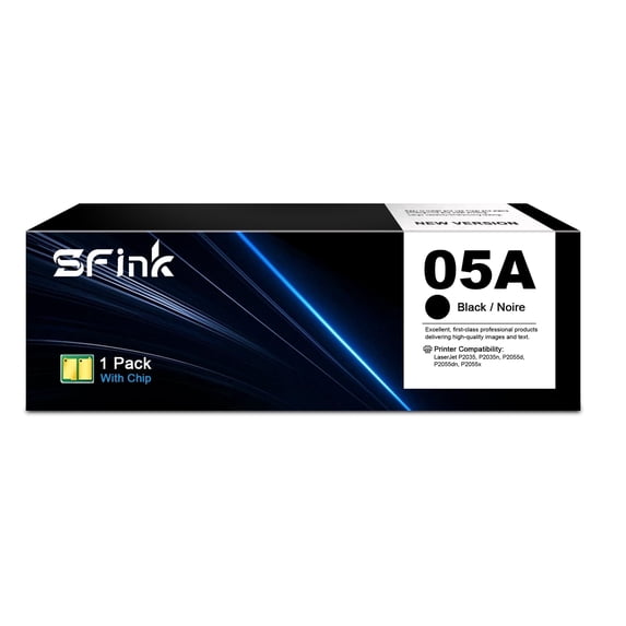 05A CE505A Toner Cartridges 1 Pack Black Compatible for HP05A 05X for Laserjet P2035 P2035N P2055DN P2030 P2050 P2055X P2055D Printer