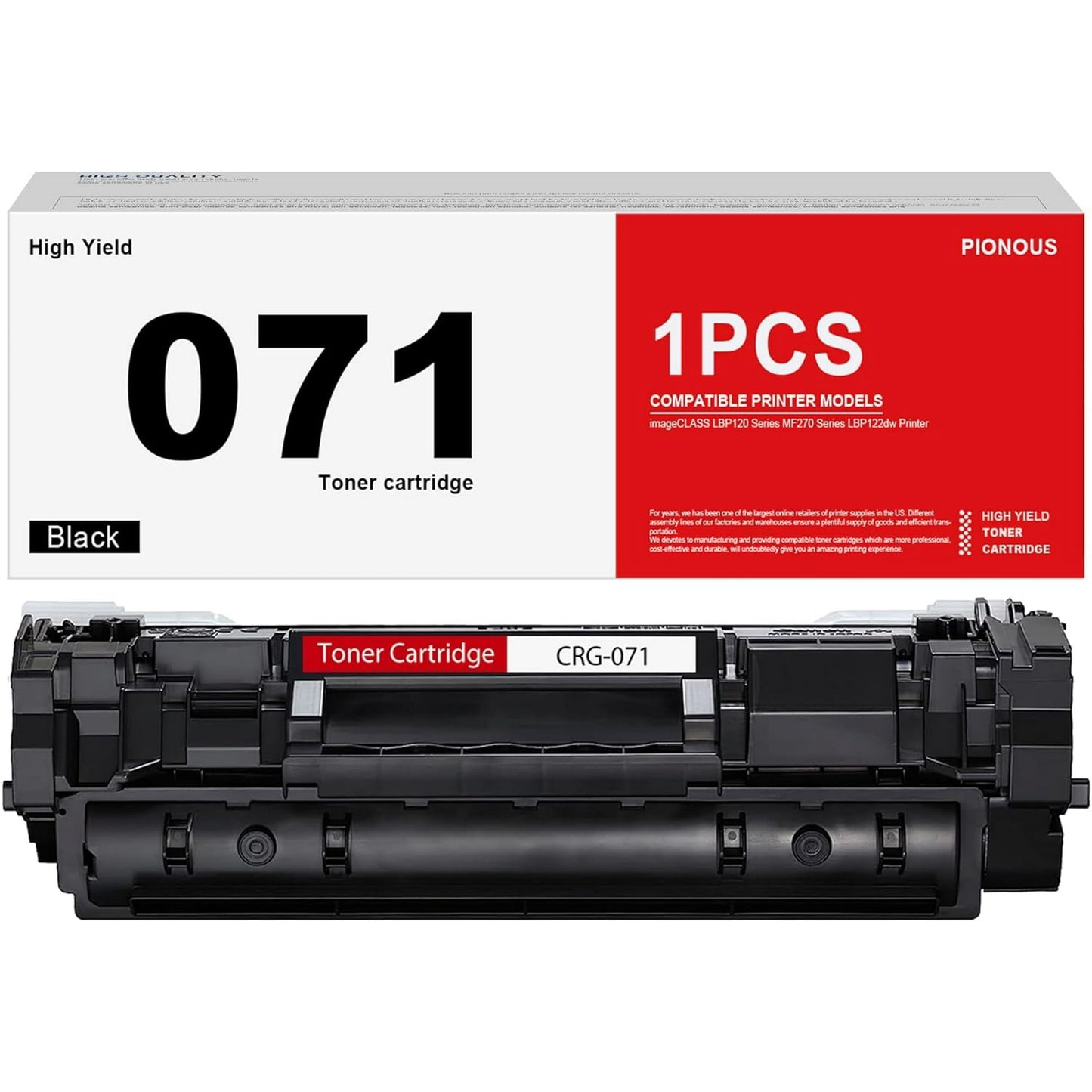 071 CRG071 High-Yield Black Toner Cartridge (1-Pack) 071 Toner Cartridge Replacement for Canon 071 Toner LBP122dw Printer