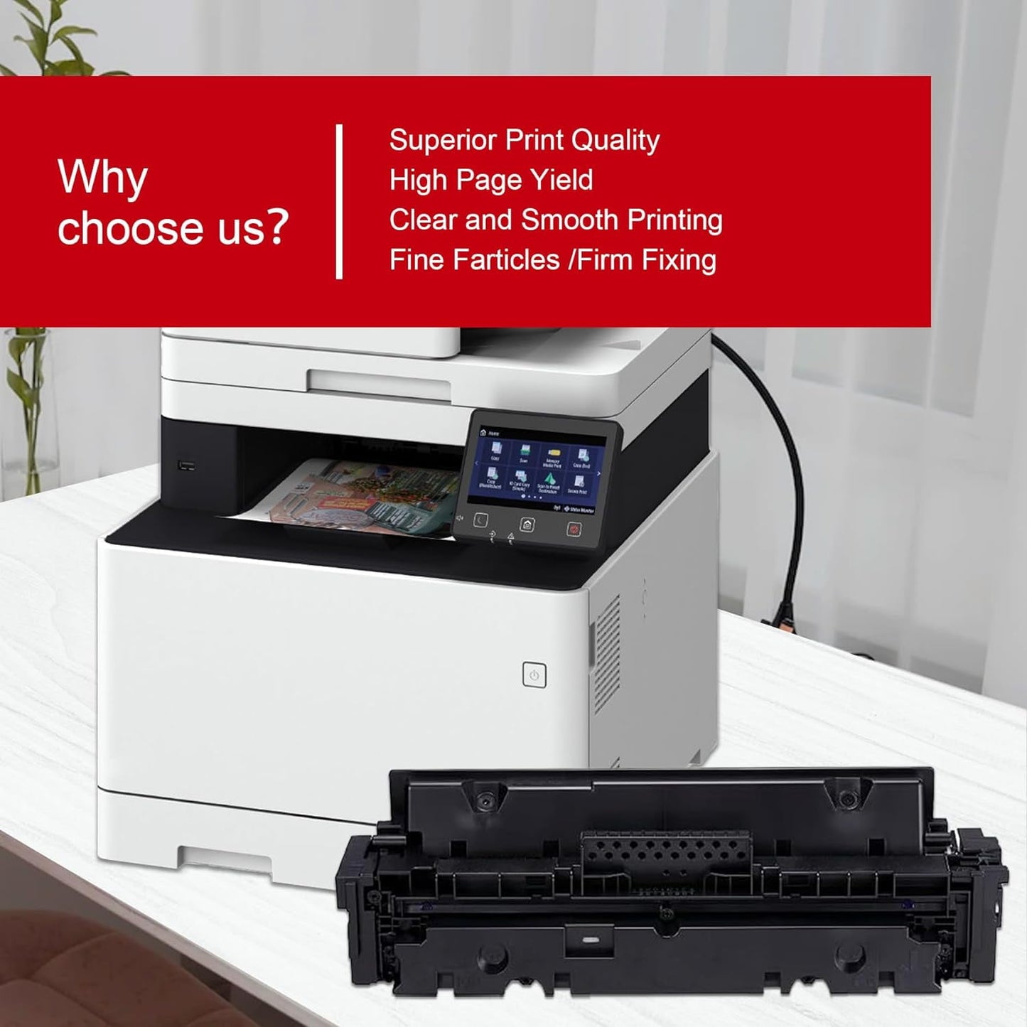 055H High Yield Toner Cartridge (4-Pack, Black Cyan Magenta Yellow): Replacement for Canon 055H Cartridge Color imageCLASS MF741Cdw MF743Cdw MF745Cdw Printer