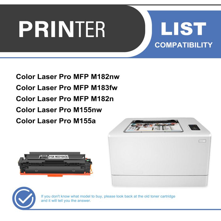 215A W2310A Toner Cartridge Black 1-Pack Compatible for HP 215A W2310A Toner Cartridges for Color Laser Pro 4201, Color Laser Pro MFP 4301 Series Printer