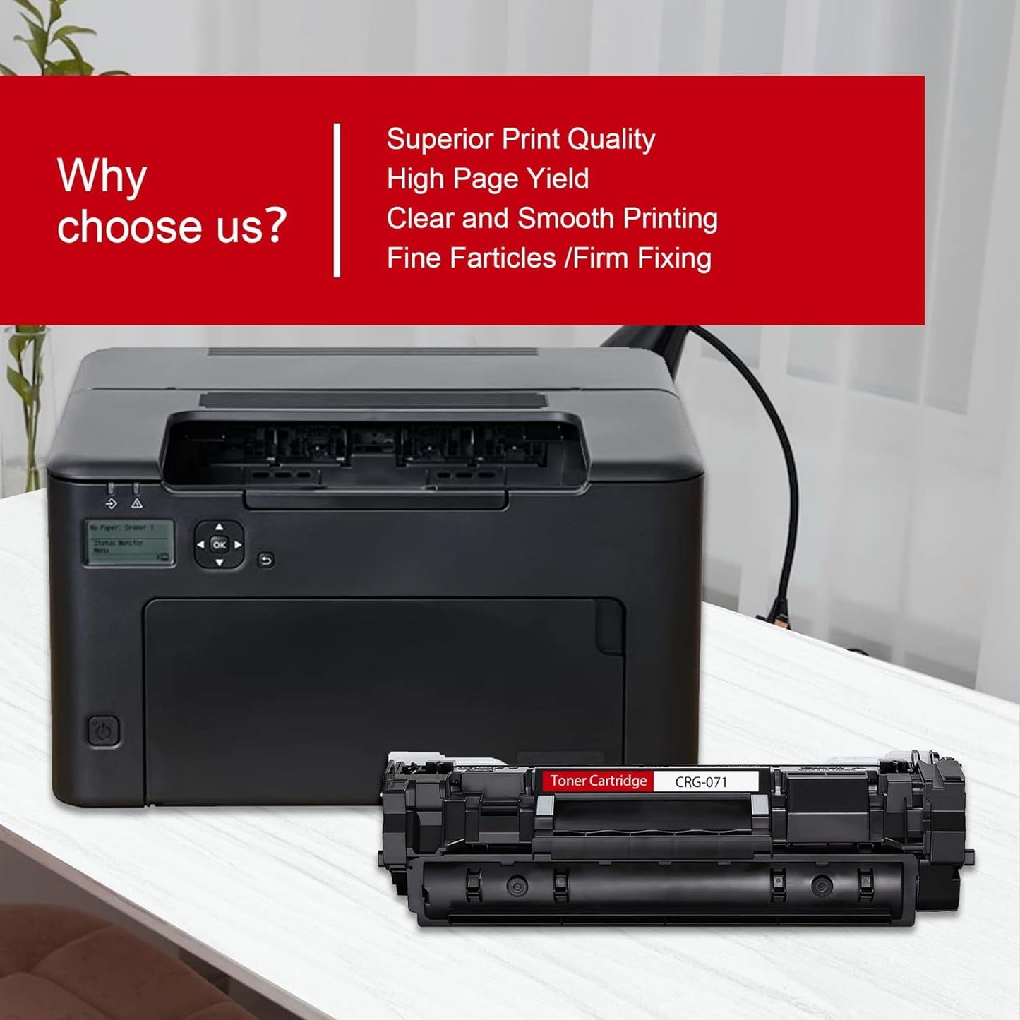 071 CRG071 High-Yield Black Toner Cartridge (1-Pack) 071 Toner Cartridge Replacement for Canon 071 Toner LBP122dw Printer