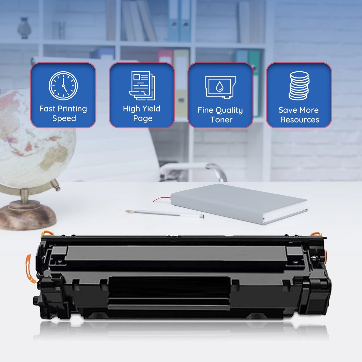 2 Pack 85A Toner Cartridges Yields Up To 1,800 Pages Compatible for HP CE285A Pro P1102w MFP M1217nfw M1212nf P1102 Ink Printer