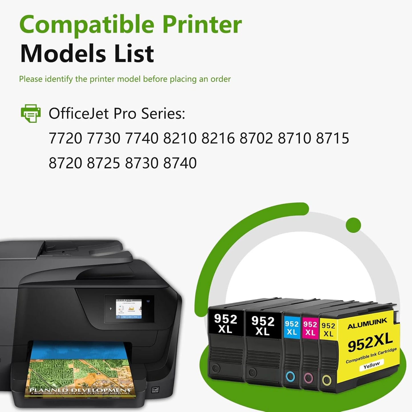 952XL 952 XL Ink Cartridge Compatible for HP 952 Combo Ink Cartridges for Office Jet Pro 7740 8720 8710 Printer