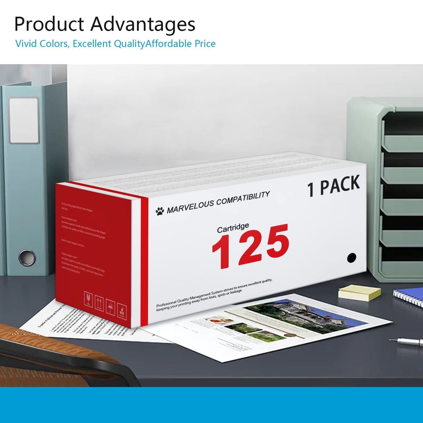 125 Toner Cartridge Black 1 Pack Replacement for Canon ImageCLASS LBP6000 MF3010 LBP6030w Printer