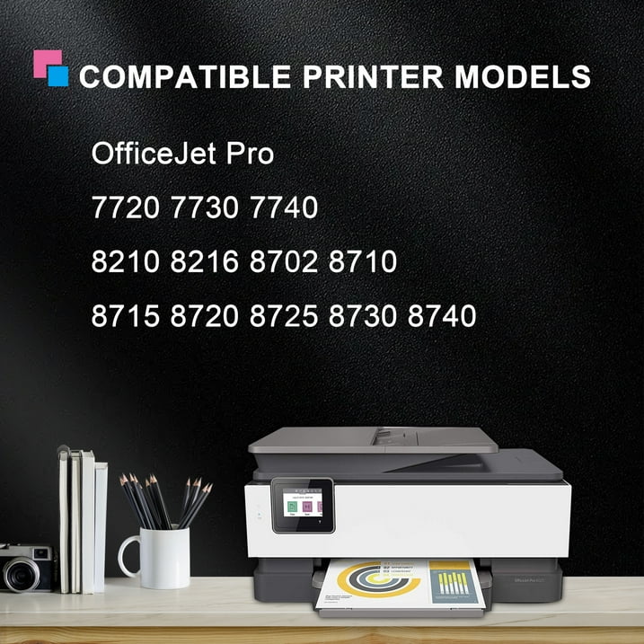 952 XL ink Cartridges Compatible for HP 952 Ink Cartridges for OfficeJet Pro 8710 8210 7740 Printers(1*Black, 1*Cyan, 1*Magenta, 1*Yellow)