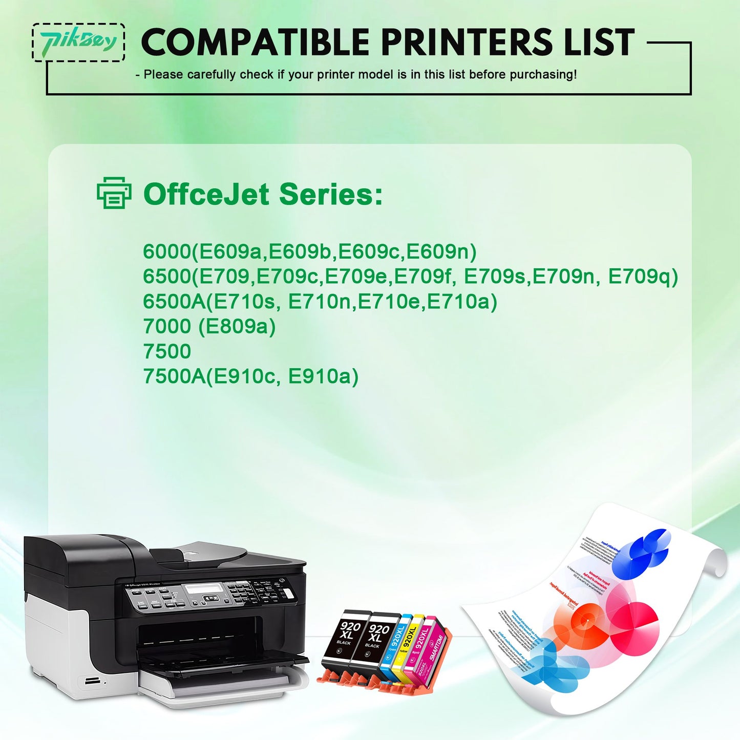 920XL 920 XL Ink Cartridges (5 Packs) - Compatible for HP 920 Ink Cartridge for OfficeJet 6000 6500 6500A 6000 7000 7500A Printers