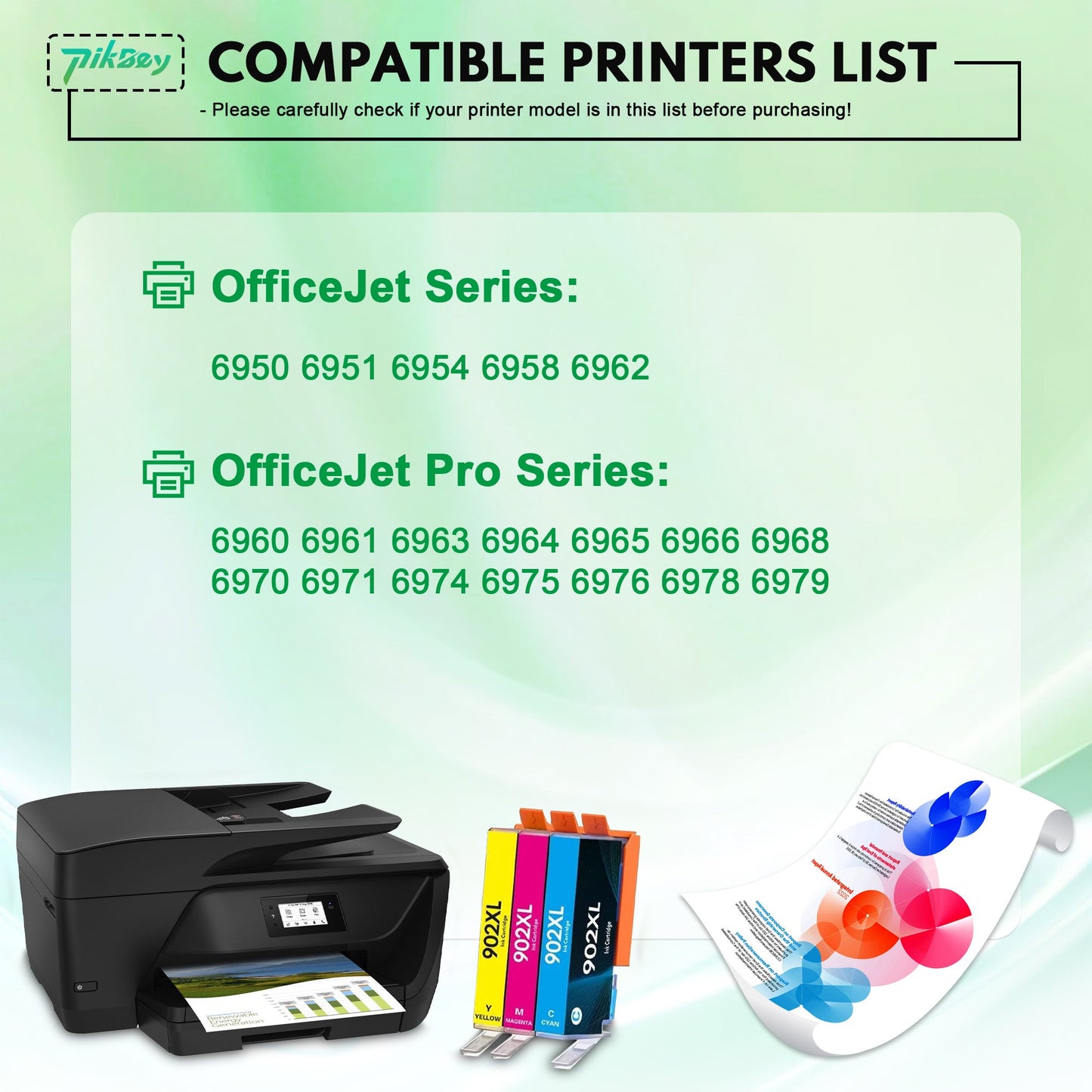 902XL Ink Cartridges Compatible for HP 902 Ink Cartridge for HP OfficeJet 6950 6960 OfficeJet Pro 6960 6970 Printers (1C/1M/1Y) 3-Pack