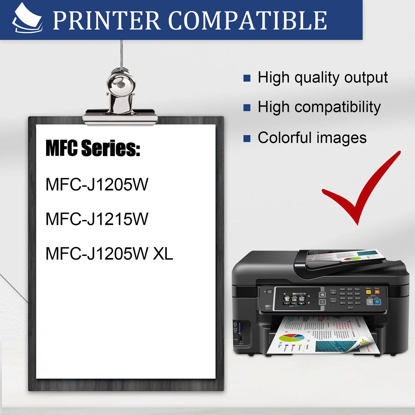 4-PK LC404 Ink Cartridge Replacement for Brother LC 404 Ink for MFC-J1215W Printer 404 ink BK,C,M,Y