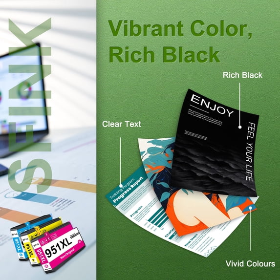 951XL Ink Cartridge 3-Pack Compatible for HP950XL 951XL Ink Cartridges for OfficeJet Pro 8100 8600 8610 8620 8630 8640 8615 8625 8660 251dw 271dw 276dw Printer(1Cyan 1Magenta 1Yellow)
