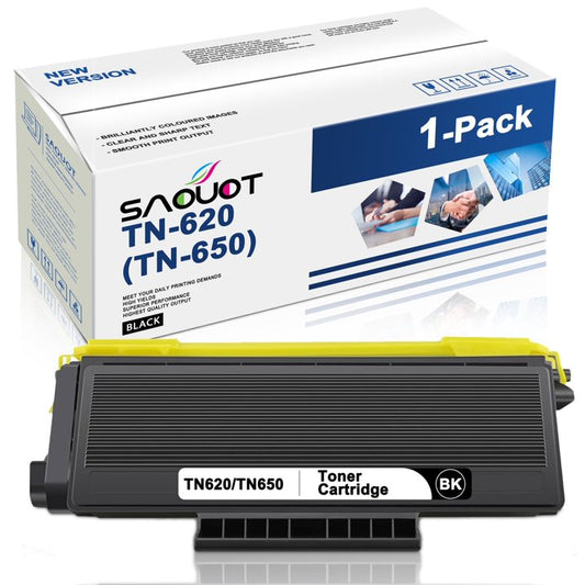 1 Pack TN620 TN-650 Black Toner Cartridge Replacement for Brother MFC-8370 8460N 8470DN Printer.