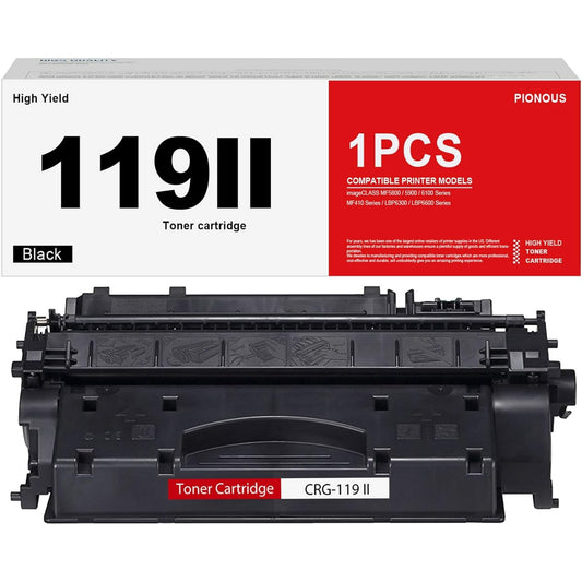 119 II Black Toner Cartridge (1-Pack) CRG119 II Toner Replacement for Canon 119 II Toner imageCLASS LBP6650dn MF5960dn MF5950dw MF6180dw Printer