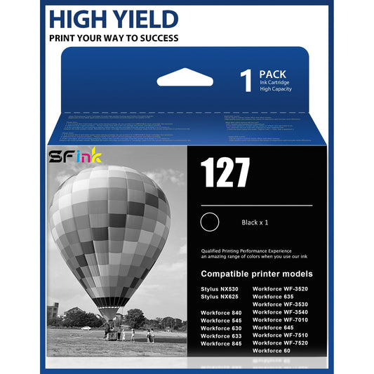 127 Ink Cartridges 1 Pack Compatible with Epson 127 Ink Cartridges Combo Pack to use for Workforce 630 Printer