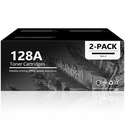 128A Black Toner Cartridge Compatible for HP 128A CE320A Toner Cartridges for Printer (2 Pack)