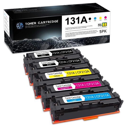 131A Toner With Chip Compatible for HP 131A CF210A Toner Cartridges for M276nw Printer (5 Pack）