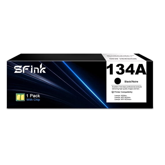 134A Black Toner Cartridges (with Chip) Compatible for HP134A 134X W1340A W1340X Toner Cartridges for Laserjet 209dw, MFP M234dw, M234sdw Printer (1 Black)
