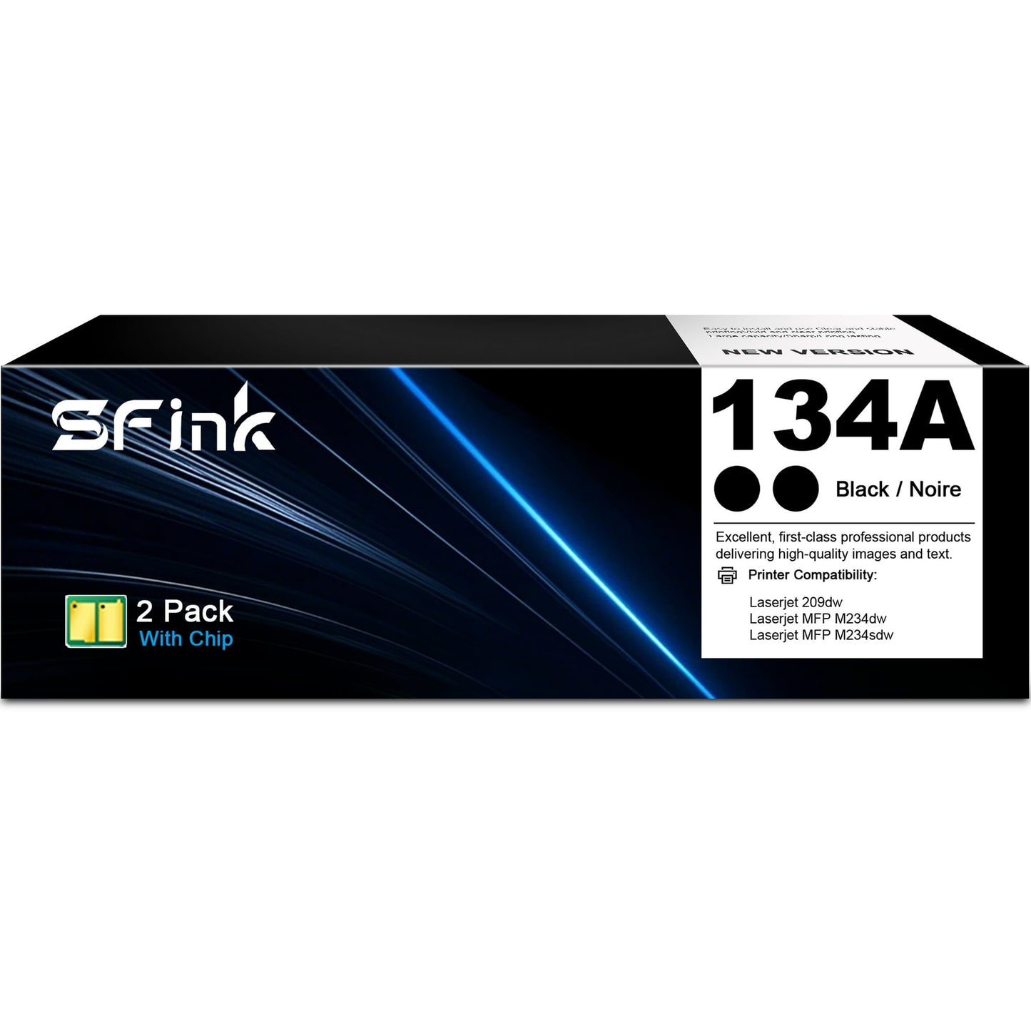 134A Toner Cartridges (with Chip) 2 Pack Black Compatible for HP 134A 134X W1340A W1340X Toner Cartridges for Laserjet 209dw, MFP M234dw, M234sdw Printer