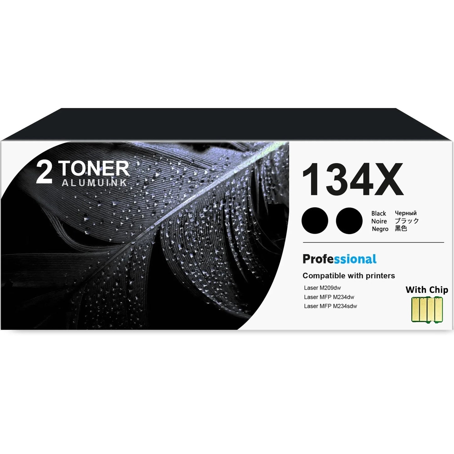 134X W1340X Toner Cartridge Balck 2-Pack Compatible for HP 134X W1340X Toner Cartridges for Laser M209,MFP M234 Series Printer（WIth Chip）