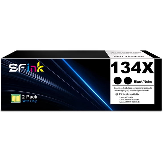 134X W1340X Toner Cartridge Black Compatible for HP134X 134A Toner Cartridges for Laser M209dw, MFP M234dw M234sdw Printers (2 Pack)