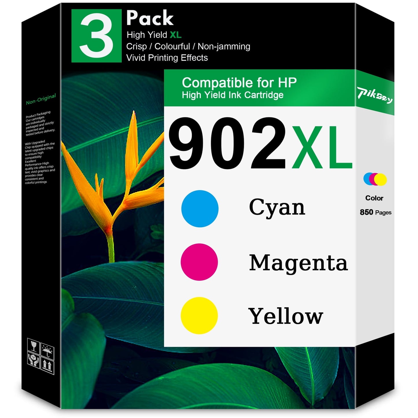 902XL Ink Cartridges Compatible for HP 902 Ink Cartridge for HP OfficeJet 6950 6960 OfficeJet Pro 6960 6970 Printers (1C/1M/1Y) 3-Pack