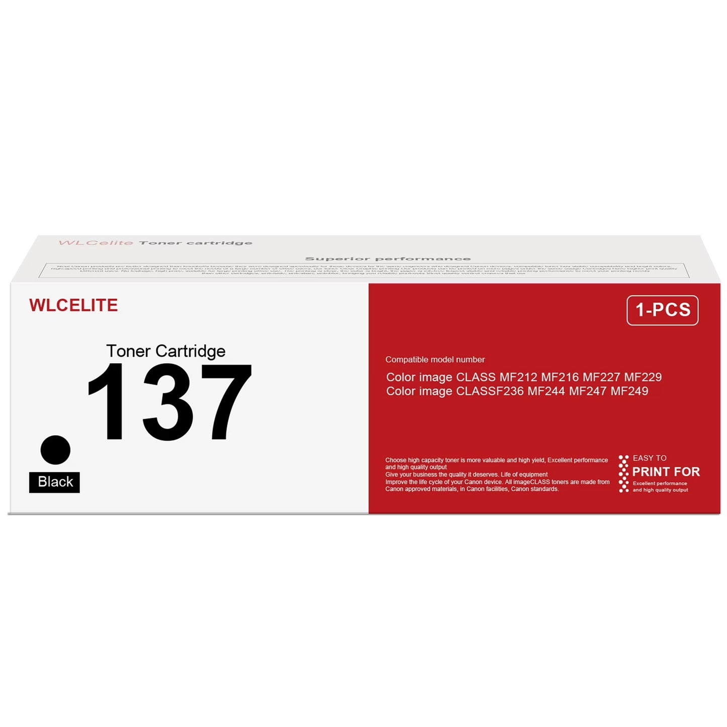 137 Toner Replacement for Canon 137 Toner Cartridge for MF227 MF229 Printer