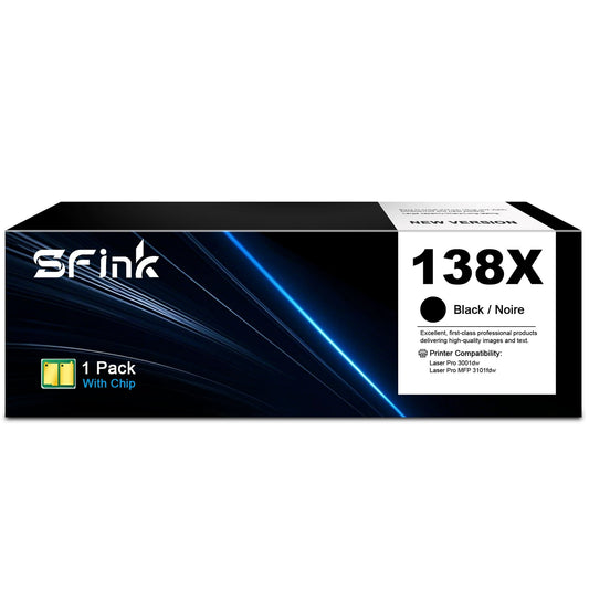 138X W1380X (with Chip) Compatible for 138X W1380X 138A W1380A Toner Cartridge for Laser Jet Pro 3001dw 3001fdw MFP 3101fdw Series Printer (1 Pack, Black)