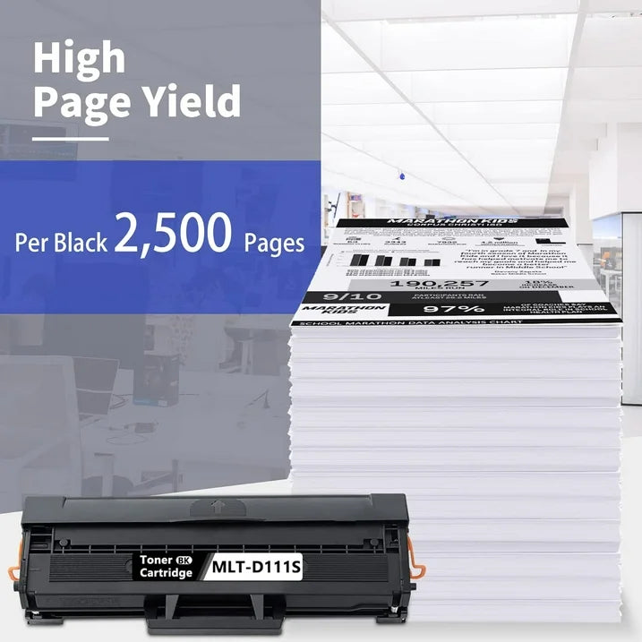 SevenColor MLT-D111S SU814A Black Toner Cartridge for Samsung Xpress M2020 Printer, Black