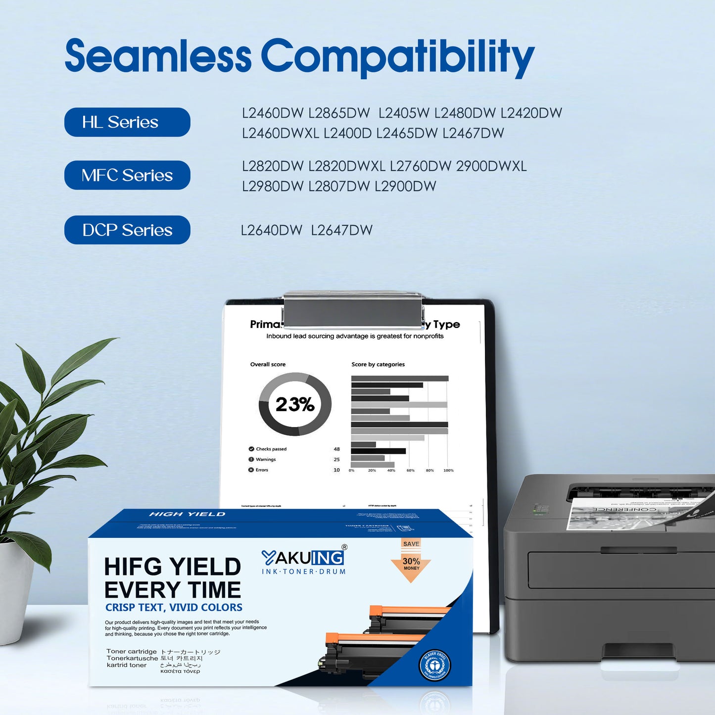 TN830XL TN 830XL Toner Cartridge Compatible for Brother TN830XL TN830 High Yield Works with DCP-L2640DW HL-L2465DW MFC-L2900DW ( 2 Black, 3500 Pages Per TN830XL Cartridge )
