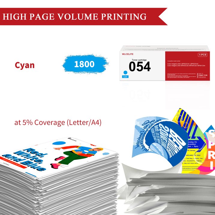 Cyan 054 Toner Cartridge Replacement for Canon 054 Toner Cartridges for LBP622Cdw LBP623Cdw Printer