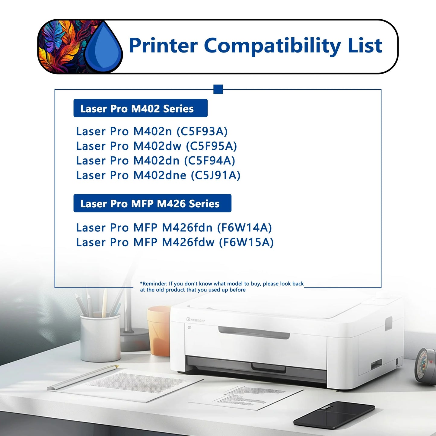 26A Toner Cartridge 1 Pack Compatible for HP 26A CF226A Black Toner Cartridges for Laser Pro M402 Series ; Laser Pro MFP M426 Series Printers