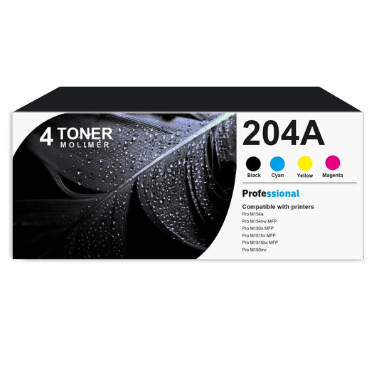 204A | CF510A CF511A CF512A CF513A Toner Cartridge 4 Pakc Compatible for HP Pro M154a M154nw MFP M180n M180nw Printers