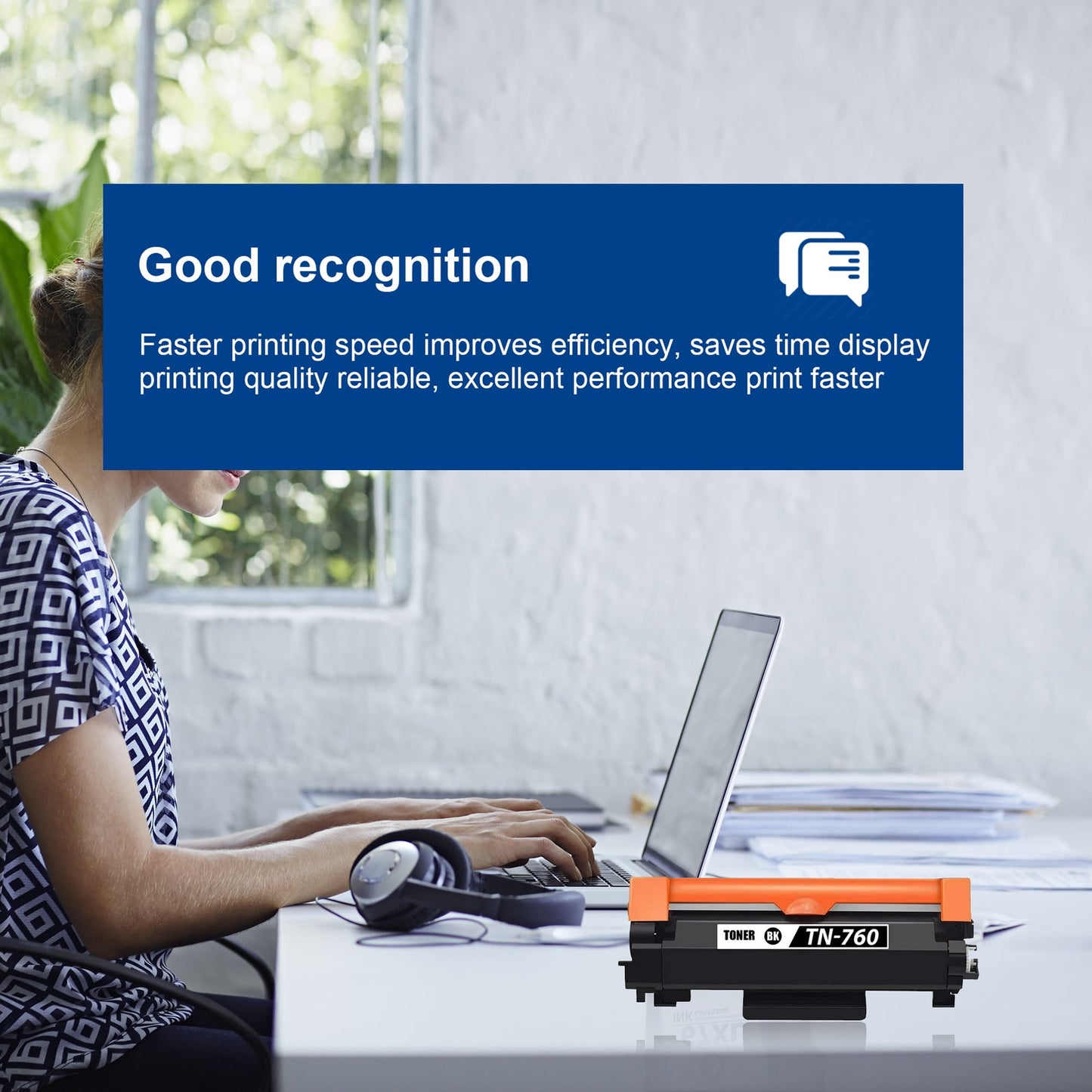 TN760 High Yield Toner Cartridge Black 1 Pack: Replacement for Brother TN 760 MFC-L2710DW Printer - Up to 3,500 Pages