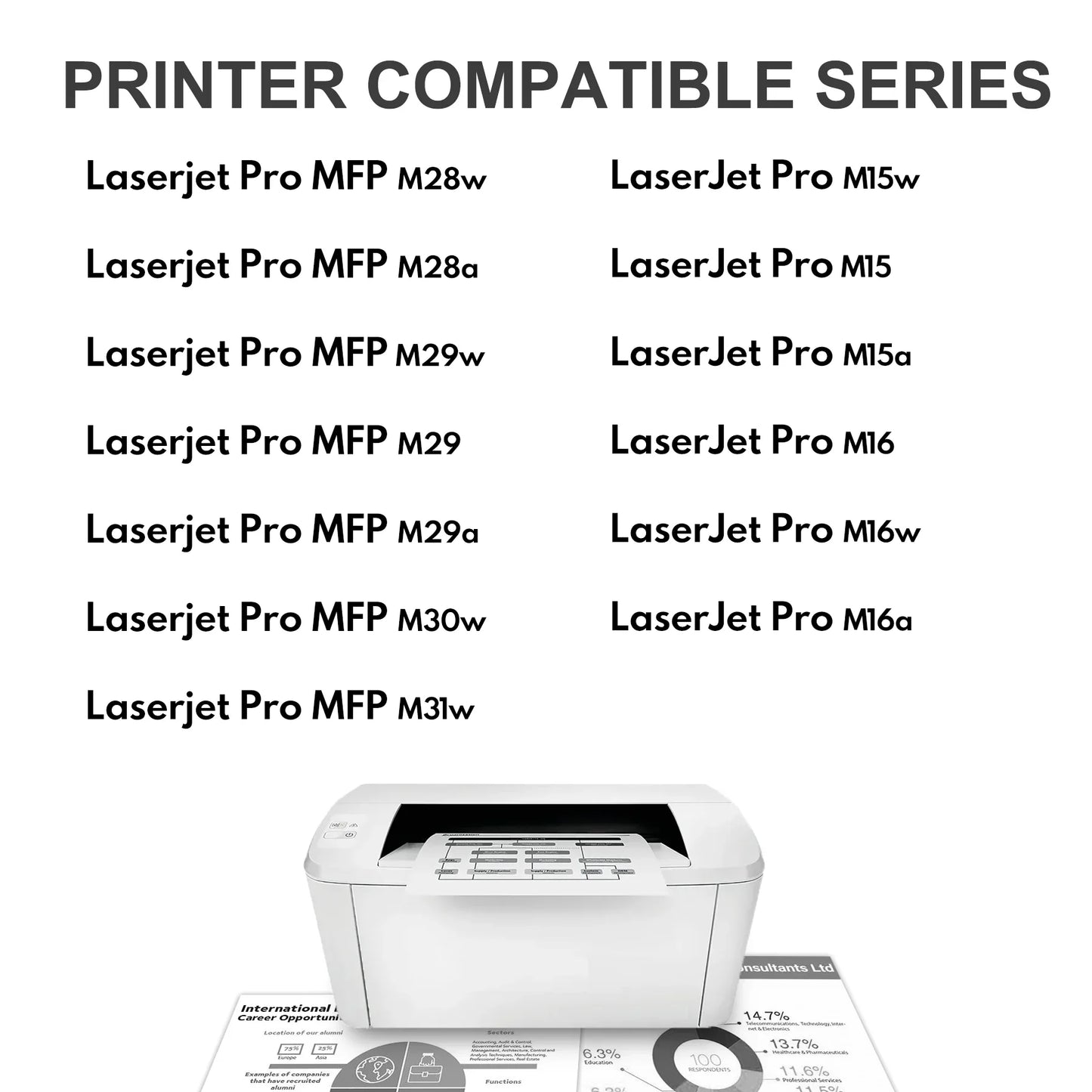 48A Toner Compatible for HP 48A CF248A Toner Cartridge Black for LaserJet Pro M15w M30w Printer