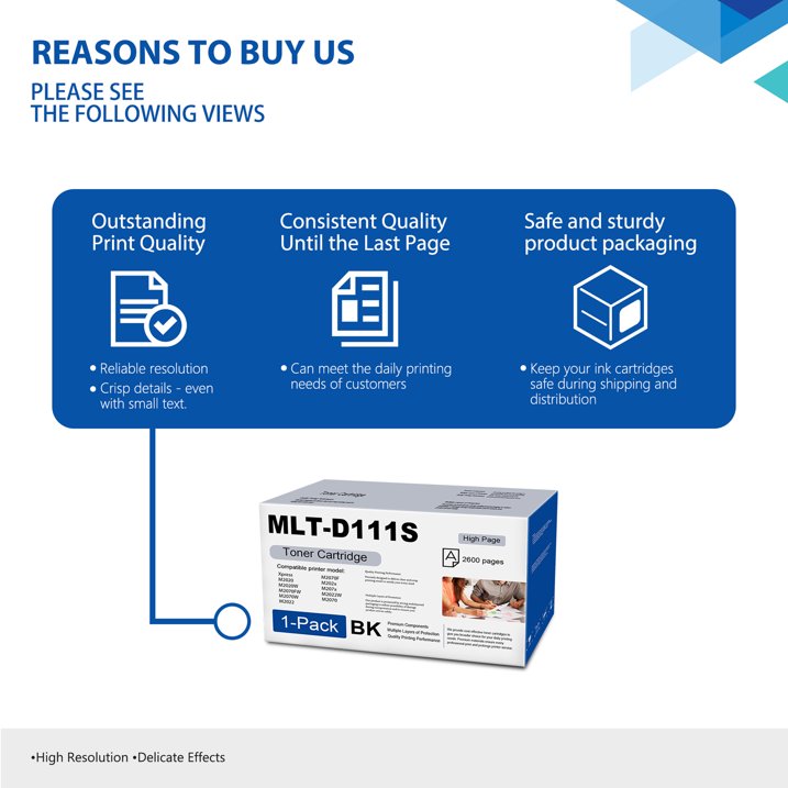 D111S Toner Cartridge Compatible for Samsung MLT-D111S Toner Cartridges Printer