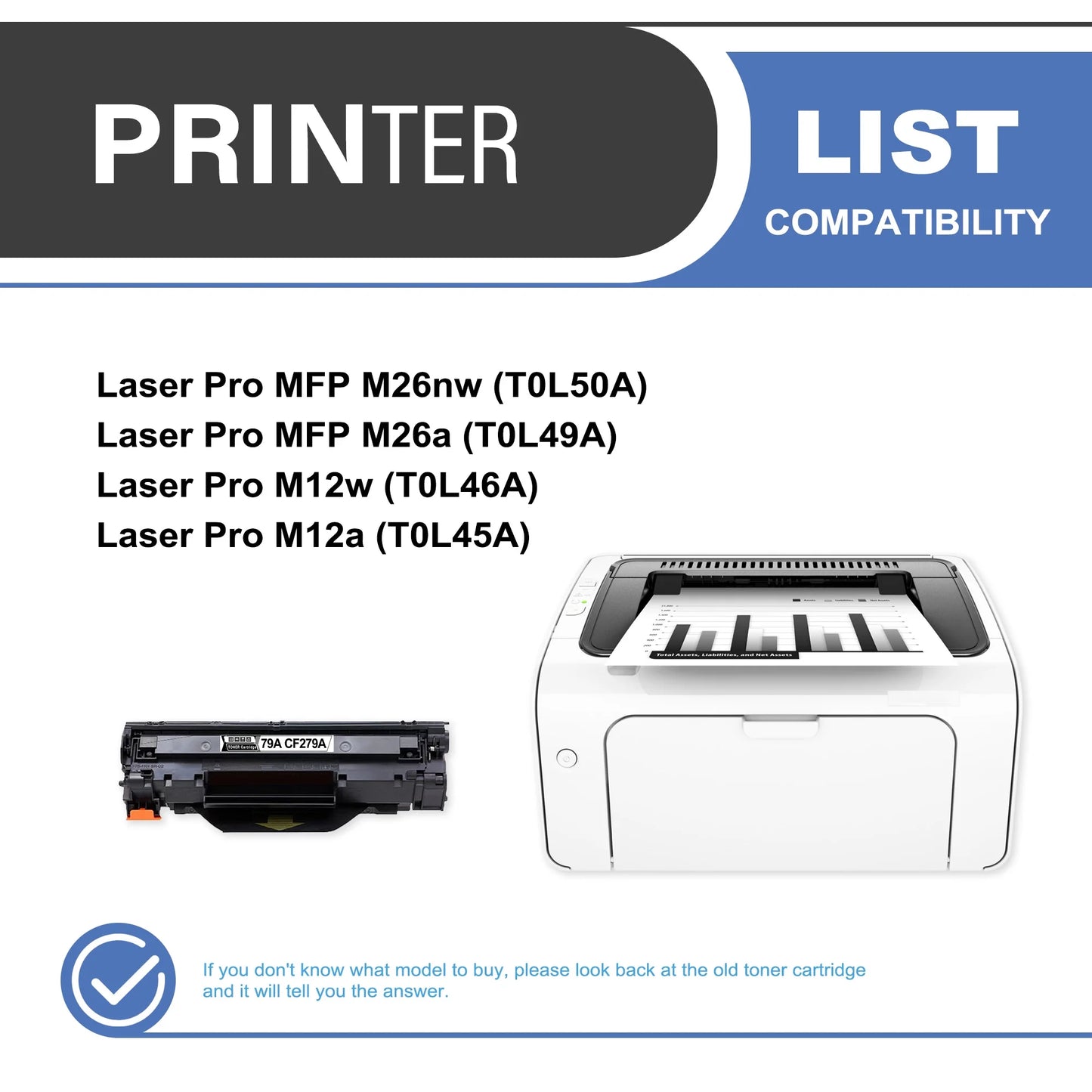 79A CF279A Toner Cartridge Black 2-Pack Compatible for HP 79A CF279A Toner Cartridges for Laser Pro M12, MFP M26 Series Printer