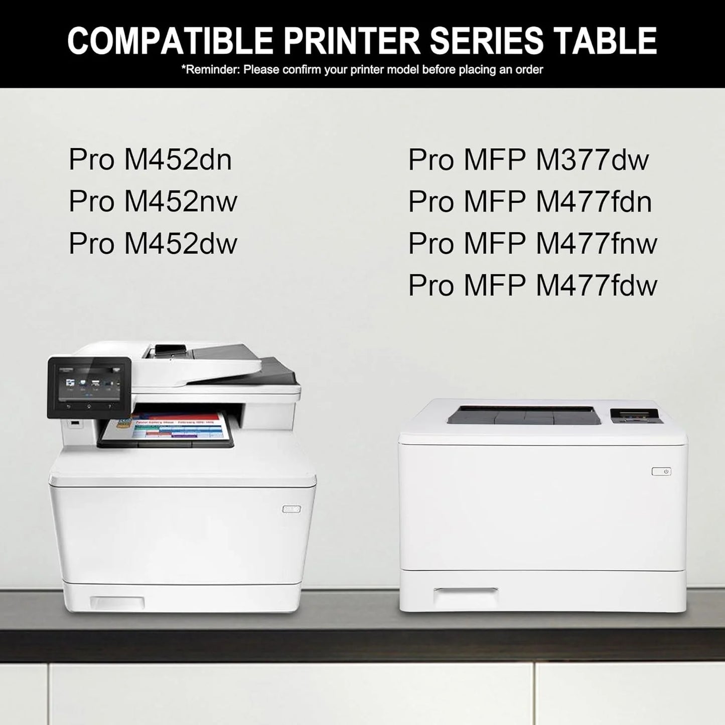 410X High-Yield Toner Cartridges Compatible for HP 410X 410A CF410X CF411X CF413X CF412X CF410A Toner Cartridges Pro MFP M477fnw M477fdw M452dn M477 M452 (5 Pack,2 Black/1 Cyan/1 Magenta /1 Yellow)